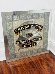 Vintage Chivas Regal Blended Scotch Whiskey Large Mirror Bar Sign Scotland - Picture 1 of 6