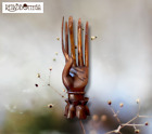 Buddha Hand in Teak Wood Jewelry Display Rings Indonesian Craftsmanship