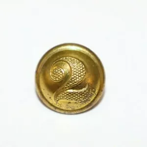 French Brass 2 Infantry Button with brass back 5/8in = 15.8mm each B3250 - Picture 1 of 4