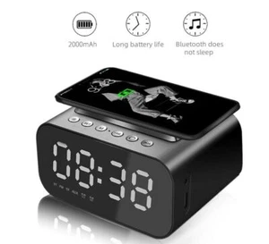 Radio Reloj Despertador Carga Inalámbrica y Puerto Tipo-c Altavoz Bluetooth Pantalla LED - Imagen 1 de 11