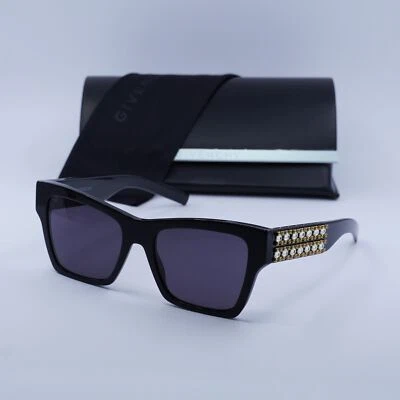 New Givenchy GV40076I 01A Shiny Black and Studs/Grey 54-18-145 Sunglasses - Image 1 of 4