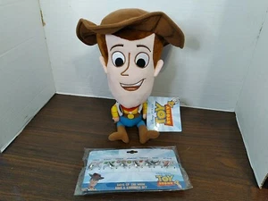  Disney Store WOODY PLUSH Doll - Toy Story - 12" NWT BIG HEAD W POUCH & ring set - Picture 1 of 5