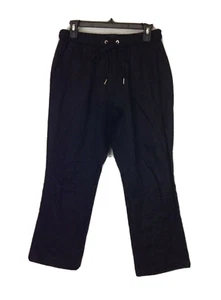 Tommy Hilfiger Black Pants 100% Linen 2 Pockets Elastic Waist Size 8 - Picture 1 of 10