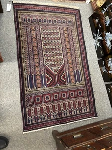 Stunning Hand Knotted Woven Balouchi Rug With Intricate Pattern 34"x 60" - Picture 1 of 8