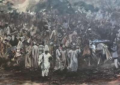 SAMUEL D SMITH Museum Quality Original Signed Painting NIGERIA WW2 Combat Artist - Image 1 of 4