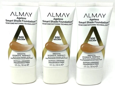 (3) Almay Ageless Smart Shade Foundation New 1 fl oz Each 500 - Golden - Image 1 of 3