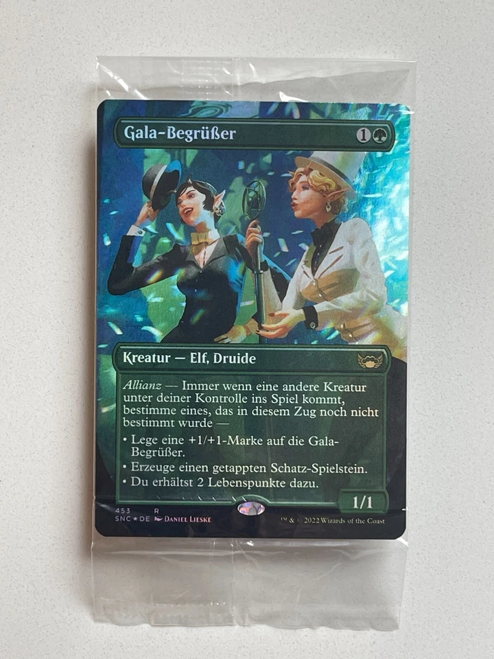 BORDERLESS FOIL Gala Greeters | German Box Topper Streets of New Capenna MTG - Image 1 of 1