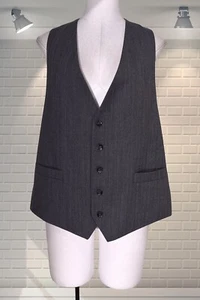 Vintage Herringbone Twill Grey Suit Waistcoat Vest - 38" Chest - Picture 1 of 2