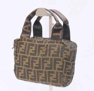 FENDI Zucca Hand bag Mini Tote Pouch FF Nylon Authentic - Picture 1 of 24
