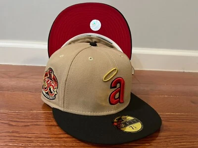 MLB Los Angeles Angels New Era 35th Anniversary 59Fifty Fitted Hat Beige/Red UV - Image 1 of 4