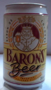 BARON'S BEER (BLANCA) 33CL 4,9% Lata vacia empty can leere dose lattina vuota - Picture 1 of 1