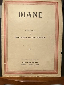 Partituras antiguas de Diane Erno Rapee & Lee Pollack Aus 1927 Allan & Co ¡Raras! - Imagen 1 de 8