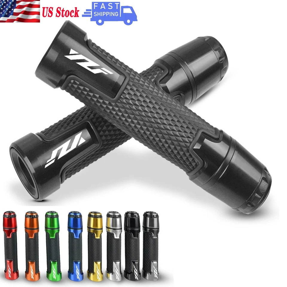 Universal 7/8'' 22mm Motorcycle Handlebar Hand Grips for Yamaha YZF R1 R3 R6 R25 - Image 1 of 4