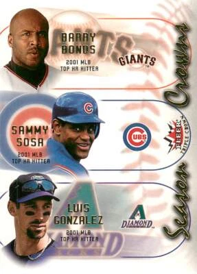 BONDS / SOSA / GONZALEZ 2002 Fleer Triple Crown SEASON CROWNS #1 - Image 1 of 2