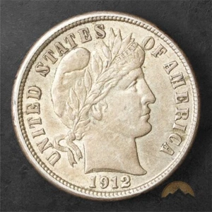 1912-S LIBERTY HEAD BABER SILVER DIME 10C - SAN FRANCISCO - Picture 1 of 2