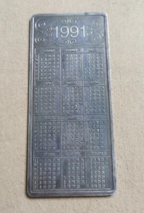 Lingotto Vintage Calendario 1991 In Argento Massiccio 999/1000 Buono Stato - Imagen 1 de 9