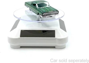 3.5 Inch Solar Rotating Display Stand with White Base for 1/64 Scale Model Cars - Picture 1 of 4