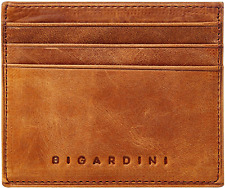 Slim Minimalist Wallet for Men & Women - RFID Blocking Leather Card Holder (Brow
