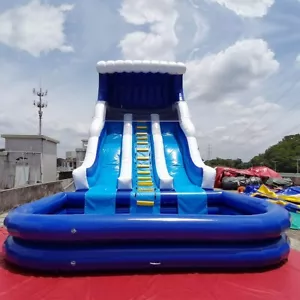 inflatable waterslide commercial oceanic Double Lane Wet and Dry Slide - Picture 1 of 8