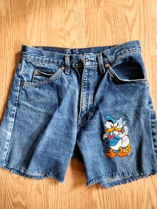 Vintage Disney Denim Donald und Daisy bestickte Shorts NEU!!! Größe Damen klein - Bild 1 von 9