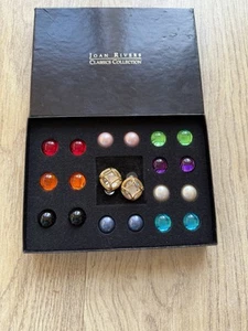 Vintage Joan Rivers Eartings with interchangeable stones Boxed - Picture 1 of 6