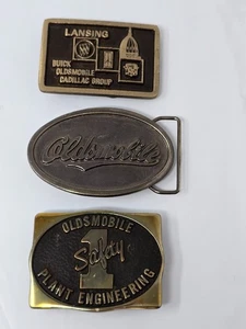 Vintage Oldsmobile Belt Buckles Lot of 3 Plant Engineering Lansing - Picture 1 of 8