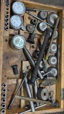 Vintage Set of Engineering / Grinding Tools in Wooden Case - Image 1 of 4