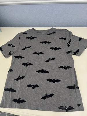 Camiseta Old Navy Trick or Treat Murciélago Halloween Talla 8 Suave Negra/Gris Foto 1 de 4