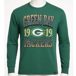 47 Brand Green Bay Packers Langarm T-Shirt Herren Medium Neu mit Etikett NFL 1919 Grafik - Bild 1 von 8