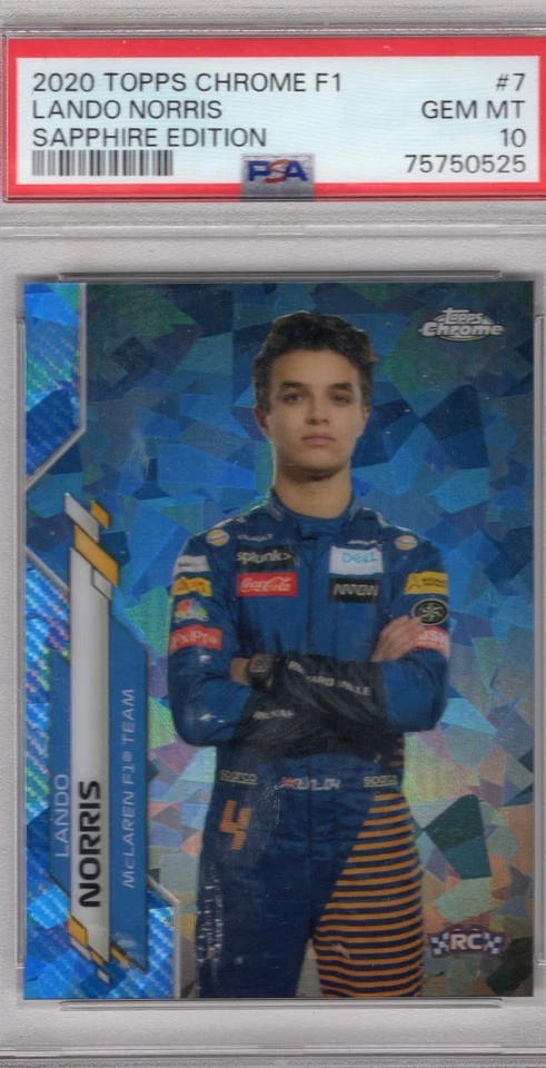 2020 Topps Chrome Formula One F1 Sapphire Edition LANDO NORRIS #7 RC PSA 10 - Image 1 of 1