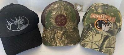 3 Baseball Hunting Caps, Real TreeAPX, GhostBlind And Black and 10 Pointer - Image 1 of 4