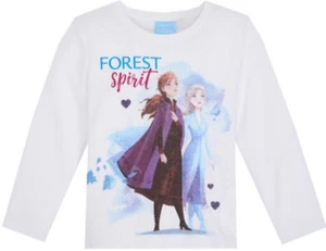 FROZEN EISKÖNIGIN 122 SHIRT ELSA ANNA WEIß LANGARM DISNEY LANGARMSHIRT EISZAUBER - Bild 1 von 11
