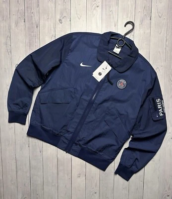 Nueva Chaqueta de Bombardero Nike Paris Saint-Germain Sin Forro Azul Marino DN1489-410 - Talla S/M Foto 1 de 4