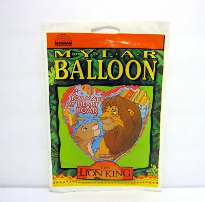 Rare Vintage 1994 Disney's The Lion King Heart Shaped Mylar Balloon Movie Simba - Image 1 of 4