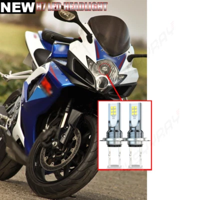 2 un. H7 LED Faro Moto Bombillas Para Suzuki GSXR 1000 750 600 Hayabusa LED Foto 1 de 4