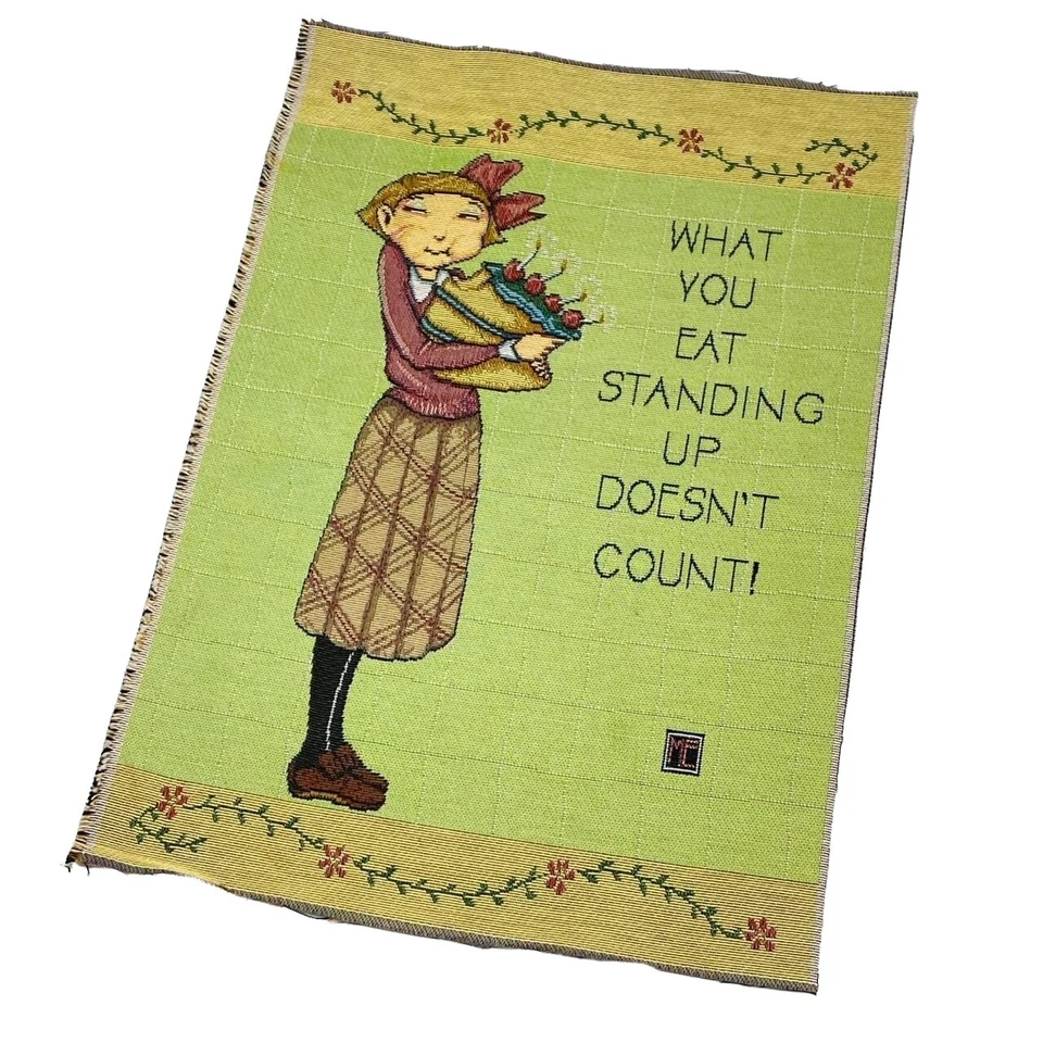 Mary Engelbreit What You Eat Standing Up Doesn't Count Banner Fabric Piece - Image 1 of 1