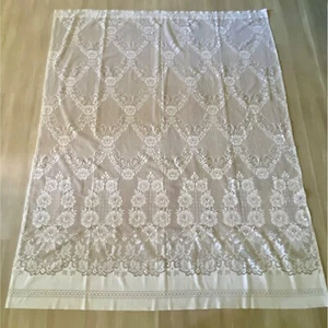 Vintage Lace Window Curtain Panel Victorian Style 63" w x 79" l - Picture 1 of 6