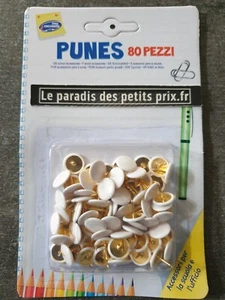 80 punaises blanches ,punaises , 1 boite de 80 punaises de couleurs blanches - Photo 1/1