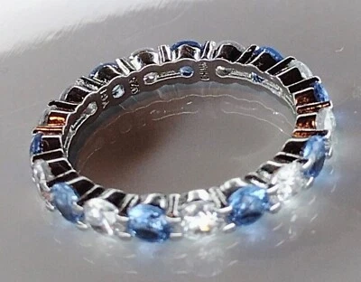 YGI China Sterling Silver 925 Blue Spinel Accented Band - Size 5 - Image 1 of 4