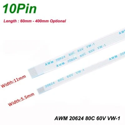 10Pin FFC Flexible Ribbon Cable Flat Wires Pitch 0.5/1mm PCB Board Transmission - Image 1 of 4