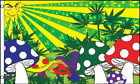 3x5 trippige weiche Pilze Pilze Pilze Unkraut Marihuana Flagge 3'x5' Messing Tüllen