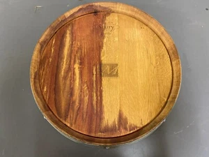 Wine Barrel Head Lazy Susan with Band Saury 'M' logo - Picture 1 of 3