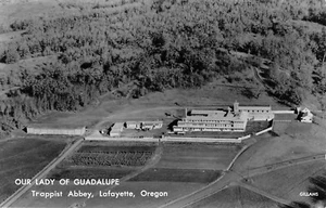 Our Lady Of Guadalupe Trappist Abbey Sky View Lafayette,OR 1959 RPPC Postcard  - Picture 1 of 2