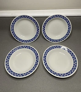 Oxford Floral Pastaschale Set Blau Weiß Vintage Made In Brazil 21,5 cm x4 - Bild 1 von 4