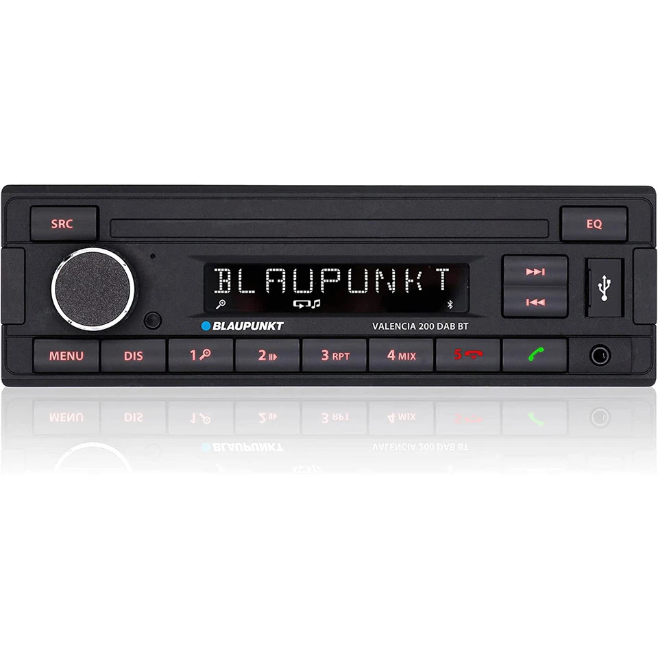 Blaupunkt Valencia 200 DAB BT Car Stereo Radio Bluetooth USB Mechless Retro Look - Image 1 of 4