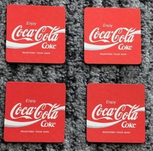 Coca-Cola Soda Coasters Set of 4 Vintage Original Cardboard Coaster Drink Coke - Picture 1 of 4