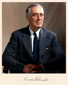 Franklin D. Roosevelt seconda guerra mondiale firmato 8x10 foto RISTAMPA colore - Foto 1 di 2