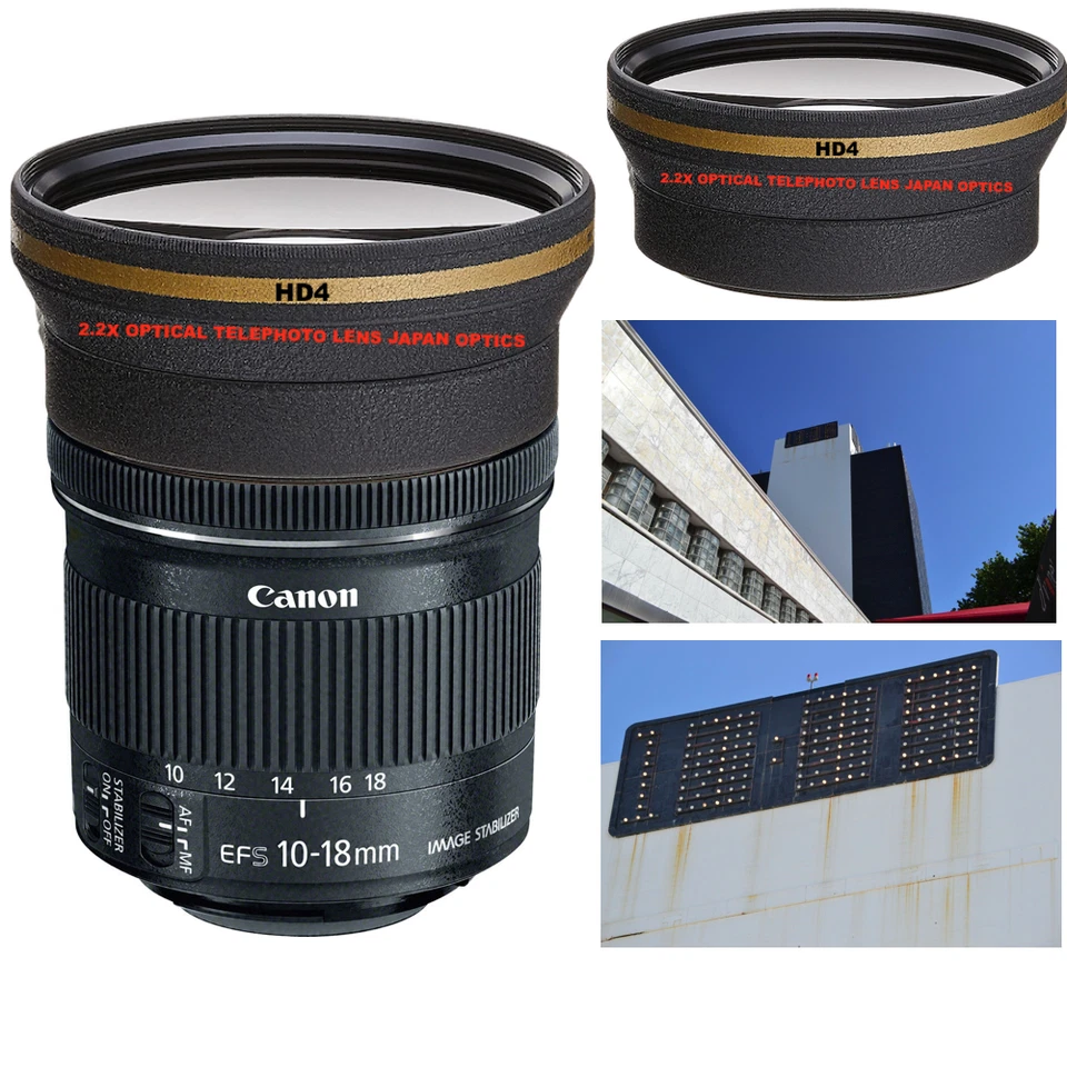   2.2x OPTICAL TELEPHOTO ZOOM LENS FOR Canon EF-S 10-18mm f/4.5-5.6 IS STM Lens - Image 1 of 4