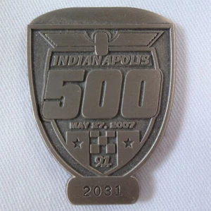 2007 Indianapolis 500 Silver Pit Badge #2031 Franchitti Andretti Green Racing - Picture 1 of 7