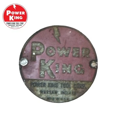Atlas Power King 282 8” Inch Table Saw Badge / Tag 1 ¾ Diameter - Image 1 of 4